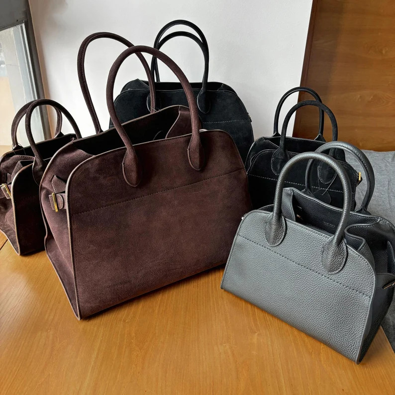 Classic Leather Tote Bags, Minimal Design Top Handle Bag, Genuine Leather Bag - Etsy | Etsy (US)