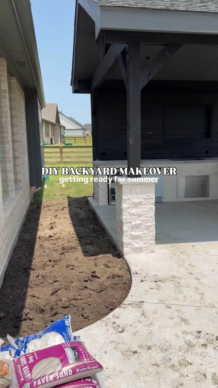 getting this backyard ready for summer one diy at a time ☀️ we are about a week away from our outdoor kitchen being finished so we had to do something about that mud pit. I can’t wait to grill out here all summer long, we’re getting close!! 

#backyardmakeover #patiomakeover #homediy #diyhomeprojects #backyardinspo #summertime #homeinspo