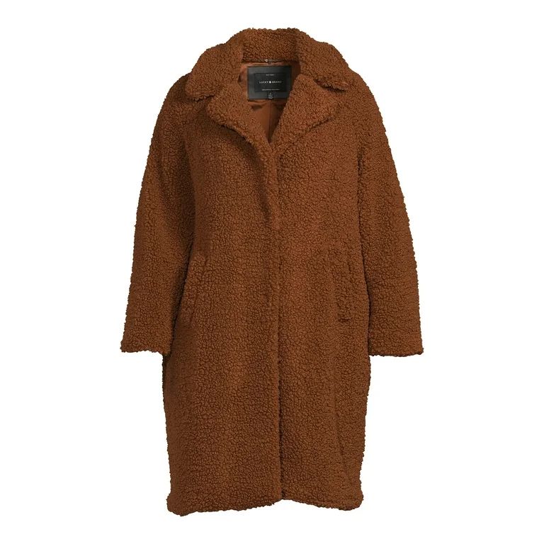 Lucky Brand Women's Plus Size Faux Sherpa Coat | Walmart (US)