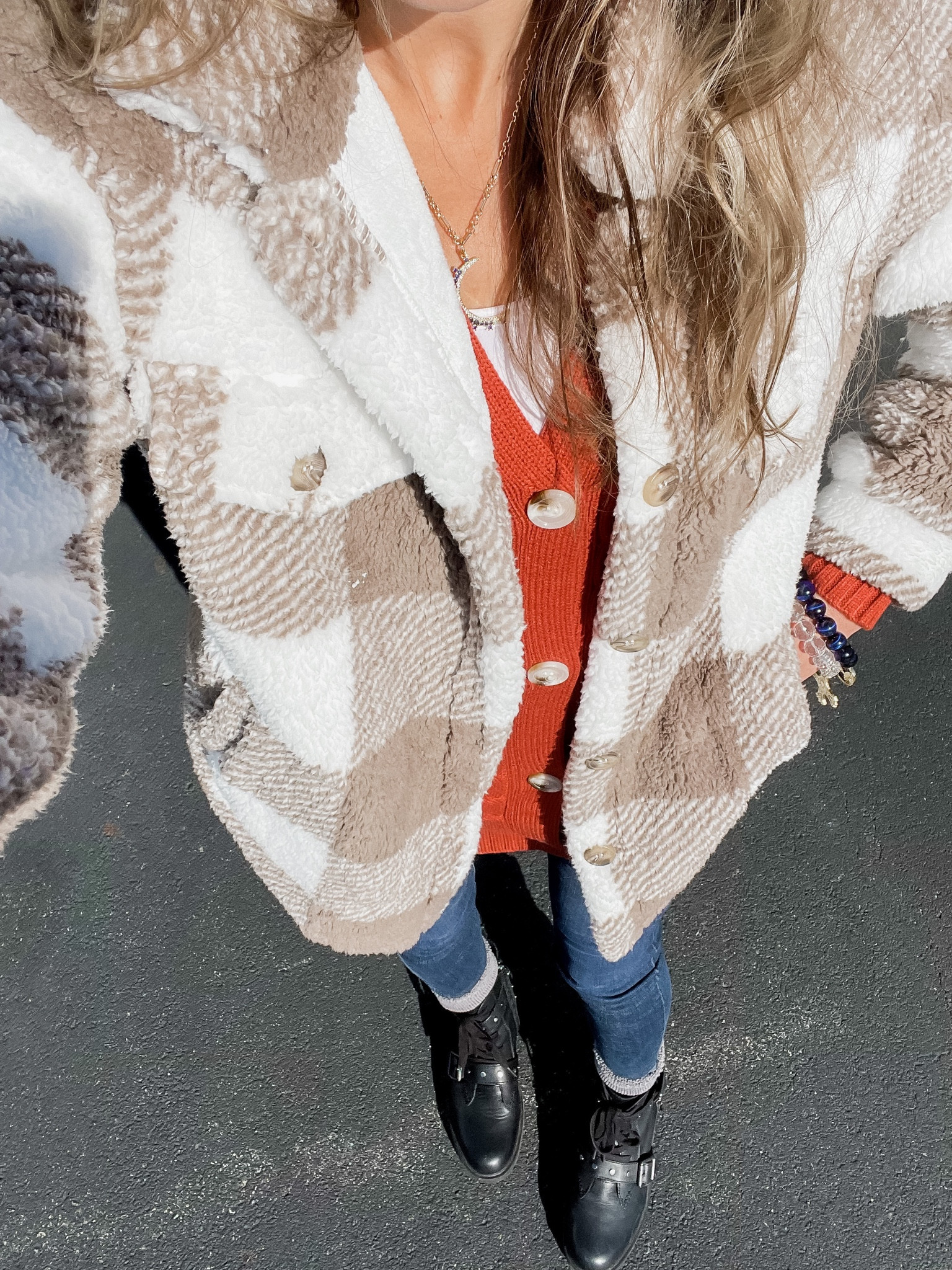 Love a good affordable sherpa shacket and a long cardigan! Paired them with Walmart pull-on skinny jeans and ugg boots 

#LTKstyletip #LTKSeasonal #LTKunder100