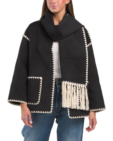 Topper Jacket With Built In Scarf | TJ Maxx