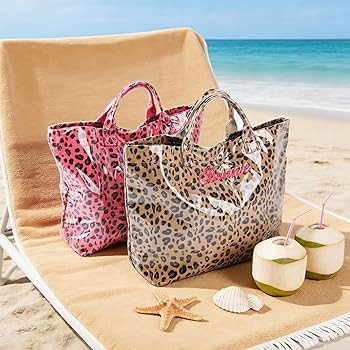 Personalized Beach Tote Bag with Name, Custom Embroidery Waterproof Striped Tote for Women, Large... | Amazon (US)