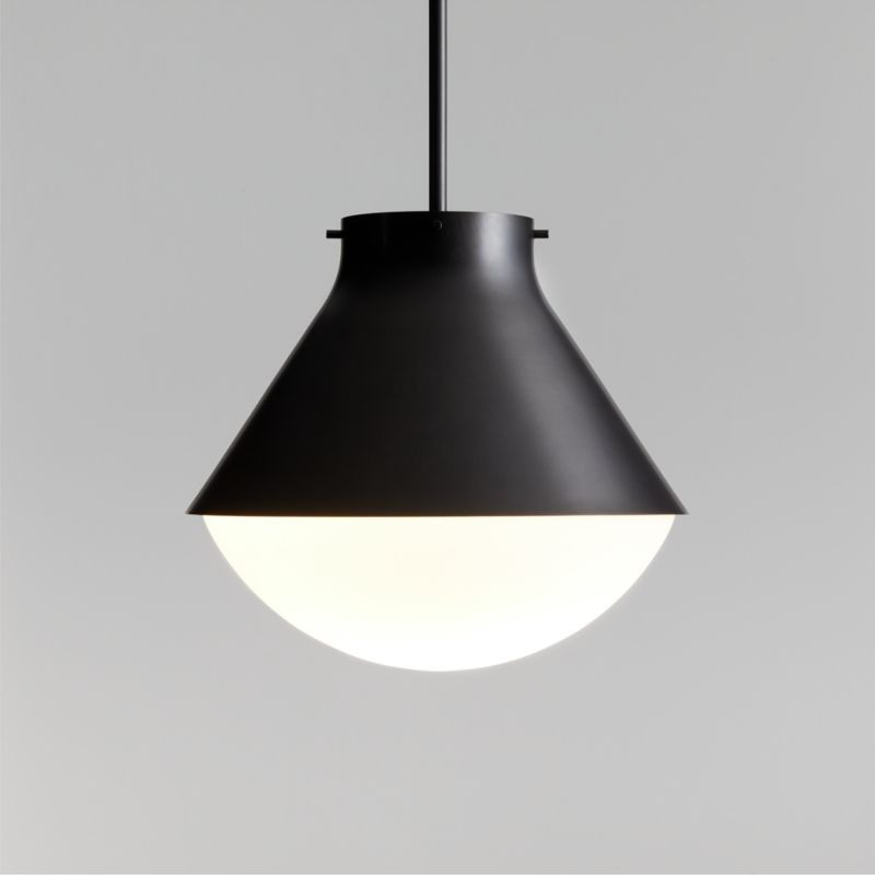 Rainier Black Conical Pendant Light 13.7" + Reviews | Crate & Barrel | Crate & Barrel