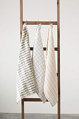 Creative Co-op DA8185-1 White & Black Cotton Tea Towels (Set of 3 Designs) | Amazon (US)