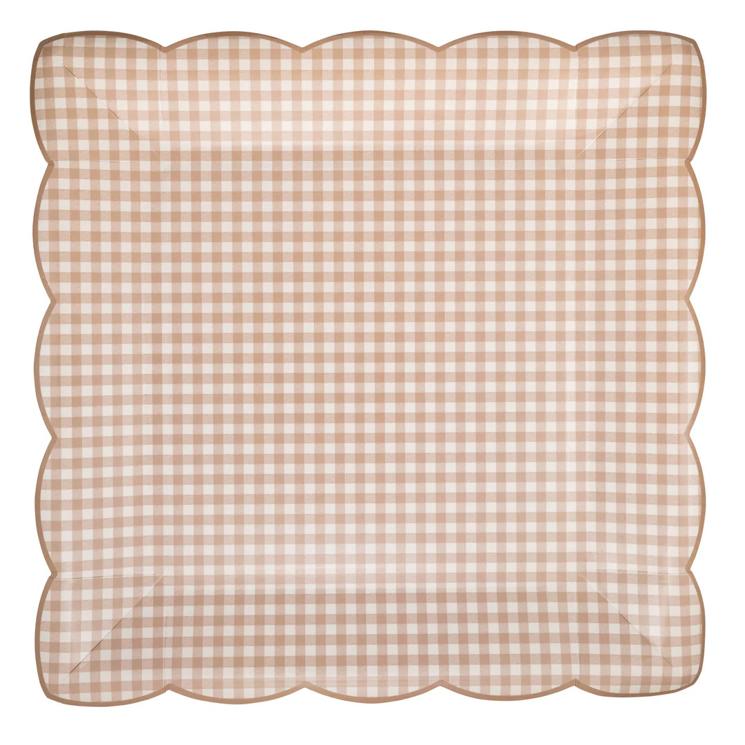 Light Brown Gingham 10" Plate | My Mind's Eye