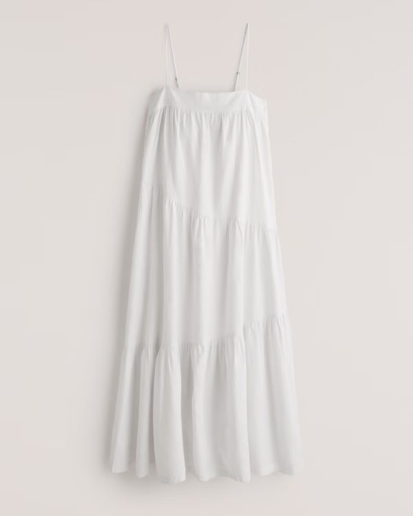 Women's Asymmetrical Tiered Maxi Dress | Women's Dresses & Jumpsuits | Abercrombie.com | Abercrombie & Fitch (US)