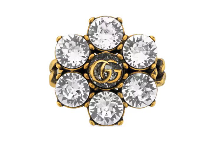 Crystal Double G ring | Gucci (US)