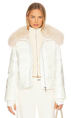 jocelyn Nylon Puffer Jacket With Faux Collar in Ivory from Revolve.com | Revolve Clothing (Global)