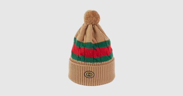 Wool knit hat with Web stripe | Gucci (US)