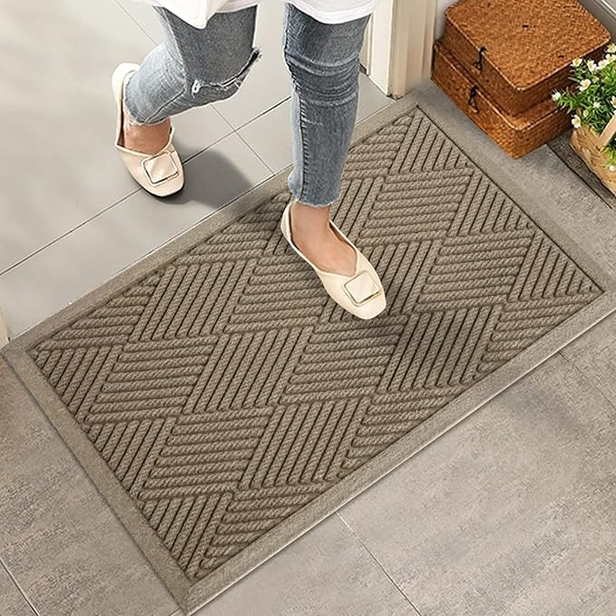 Sturdy Front Door Mat, Absorbent Muddy Dirt Resist Welcome Door Mats Outdoor Indoor, Stain and Fa... | Amazon (US)
