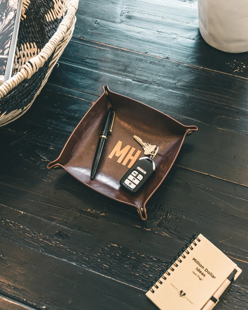 Engraved Leather Catchall  Great Gift for Boyfriends | Etsy | Etsy (US)