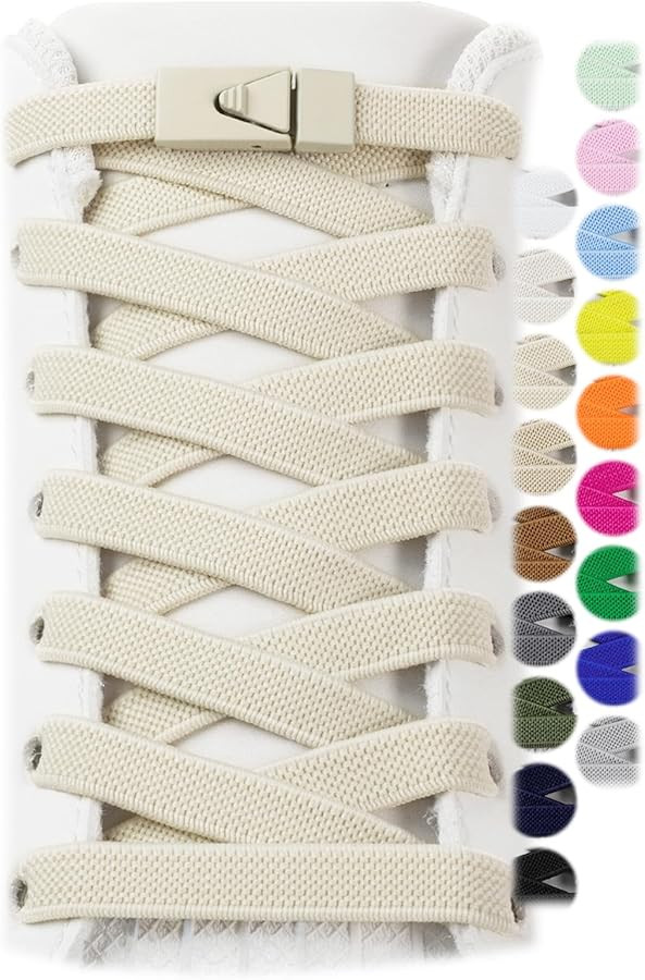 Stepace 2 Pairs Elastic Shoe Laces for Sneakers No Tie Shoelaces for Adults and Kids 5/16" Wide O... | Amazon (US)