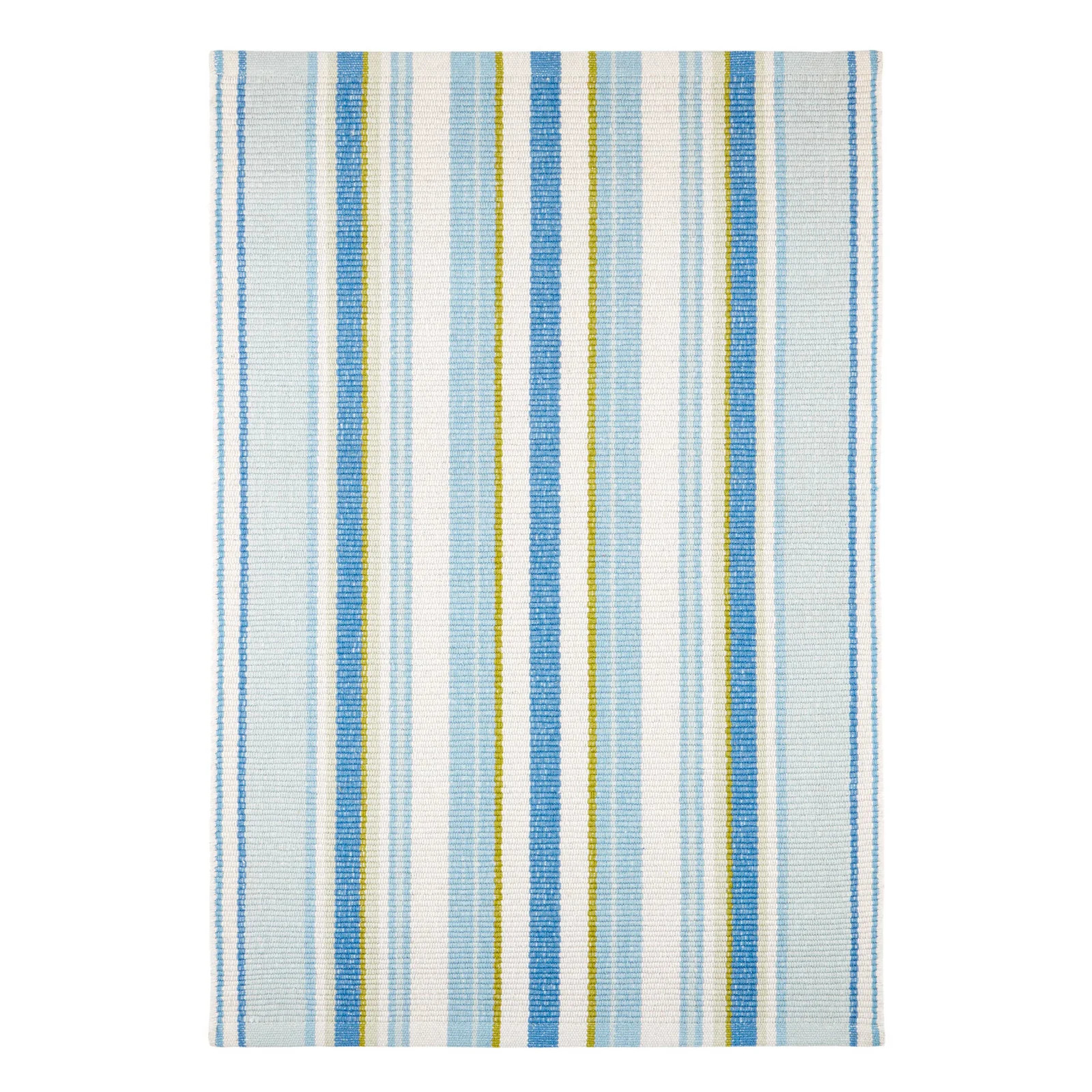 Daphne Stripe Handwoven Cotton Rug | French Blue | Annie Selke