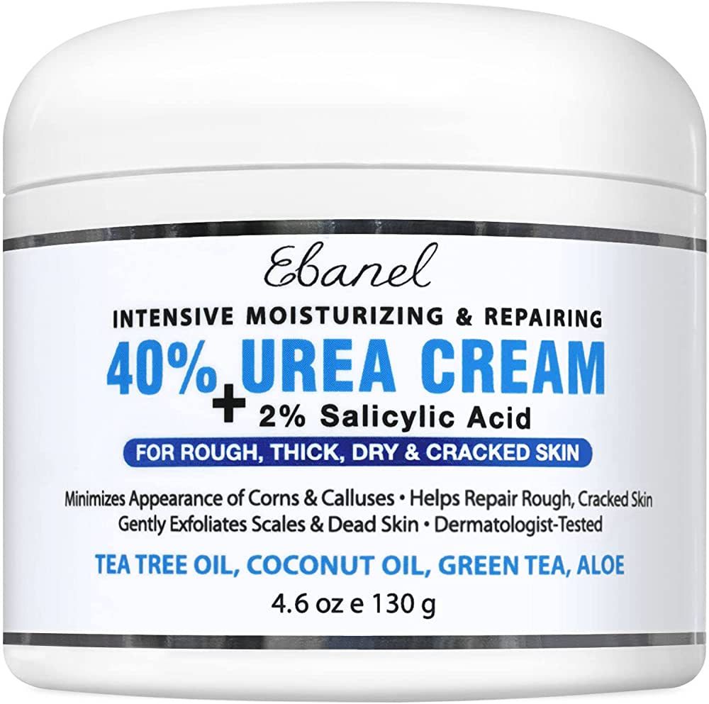 Ebanel Urea Cream 40% plus Salicylic Acid 2%, Foot Cream for Dry Cracked Heels Feet Knees Elbows ... | Amazon (US)