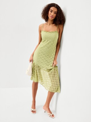 Fit & Flare Lace Midi Dress | Old Navy (US)