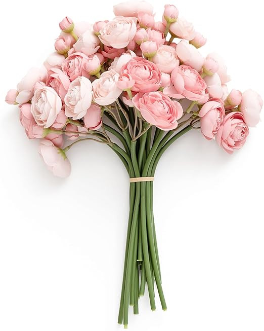 Ling's Moment Ranunculus Artificial Flower, Faux Silk Mini Ranunculus Flowers for DIY Bouquet, Bu... | Amazon (US)
