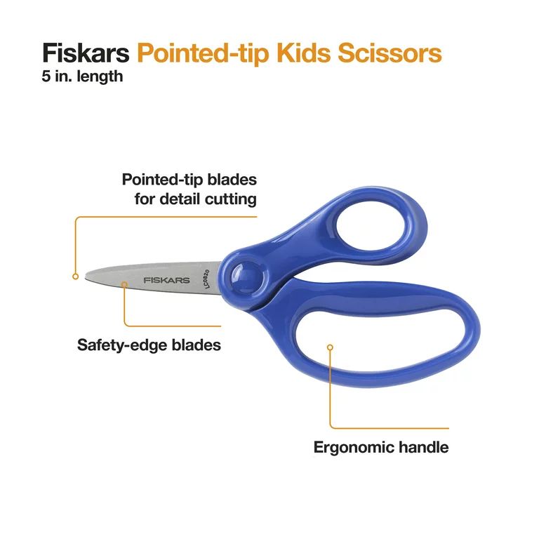 Fiskars 5" Pointed Kids Scissors, 3 Pack Assorted Colors | Walmart (US)