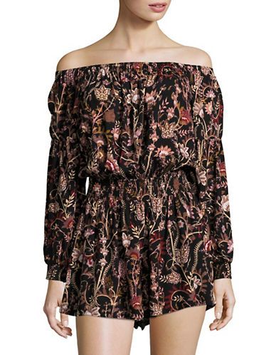Pretty and Free Off-the-Shoulder Floral Romper | Lord & Taylor