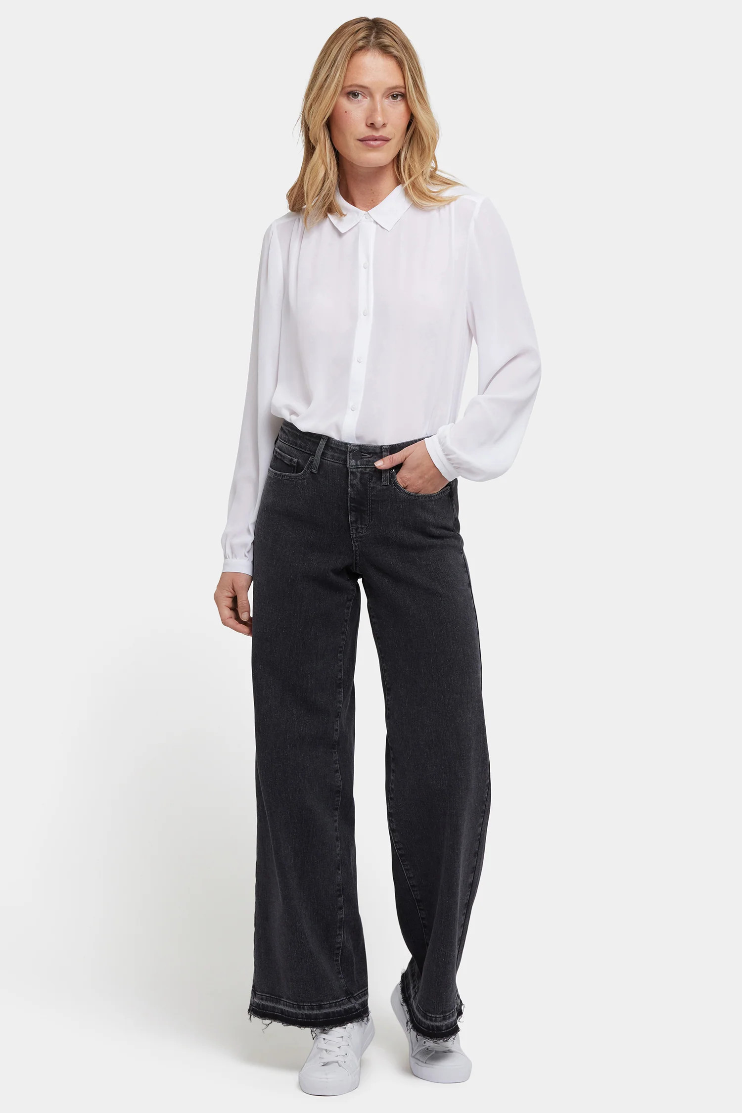 Teresa Wide Leg Jeans - Slate Stone | NYDJ