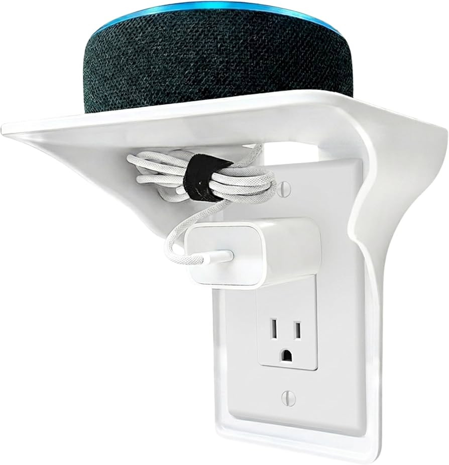 BeraTek Power Perch Wall Outlet Shelf with Cord Storage - Socket Shelf Space Saving Organizer for... | Amazon (US)