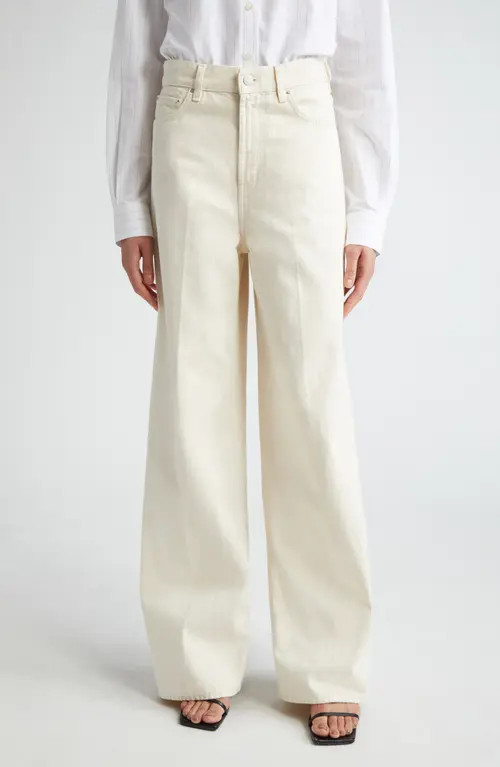 TOTEME Wide Leg Denim Pants in Ecru at Nordstrom, Size 30 | Nordstrom