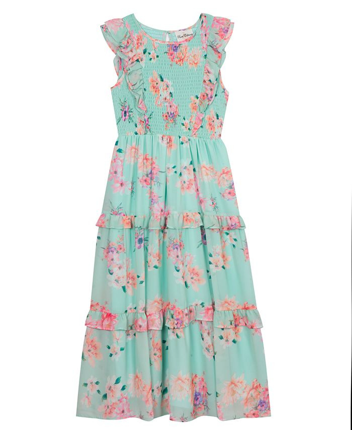 Big Girls Floral Printed Tiered Maxi Dress | Macys (US)