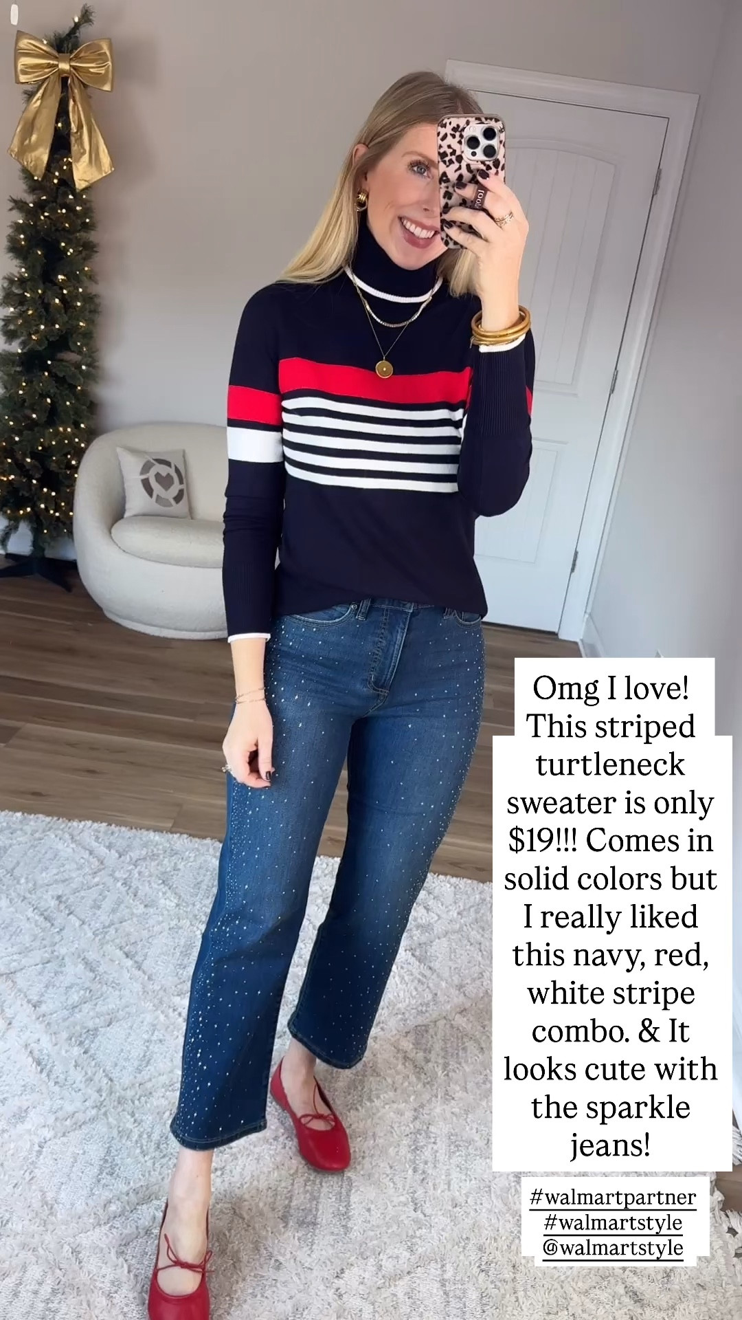 Weekend Walmart Wins Try-On
Striped turtleneck sweater- small
Rhinestone jeans- 2, go with smaller size 

#walmartpartner #walmartstyle @walmartstyle

#LTKFindsUnder50 #LTKStyleTip #LTKHoliday