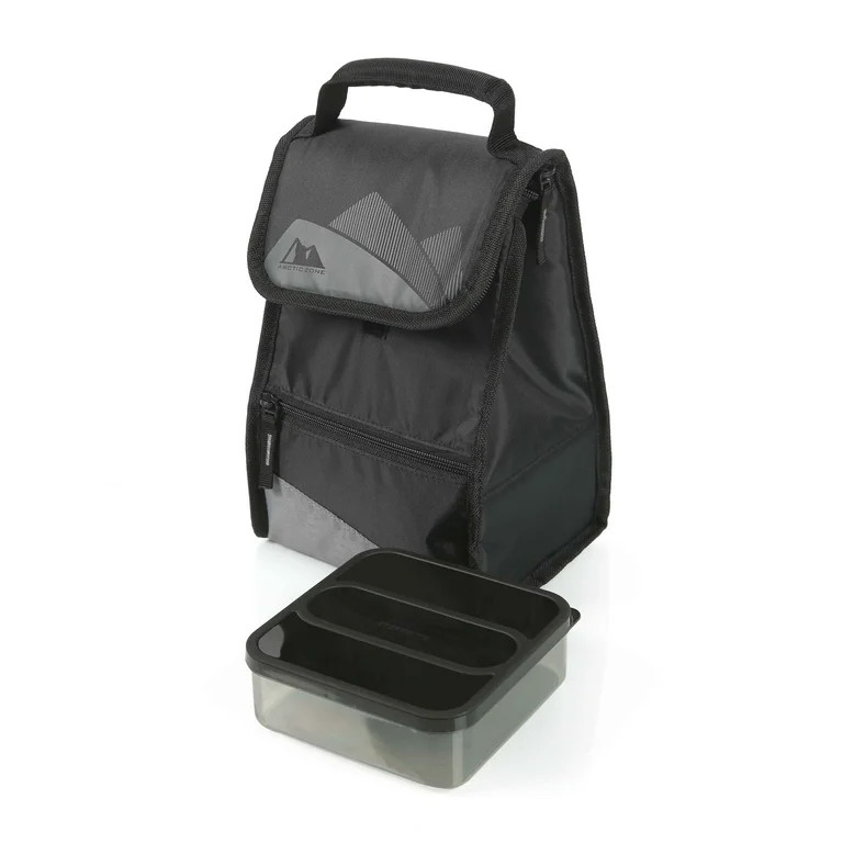 Arctic Zone Hi-Top Power Pack Lunch Pack with Food Container, Black | Walmart (US)