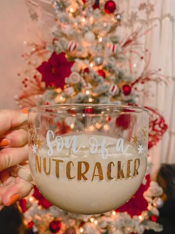 Son of a Nutcracker Clear Glass Mug | Christmas Mug | Holiday Mug | Custom Mug | Etsy (US)