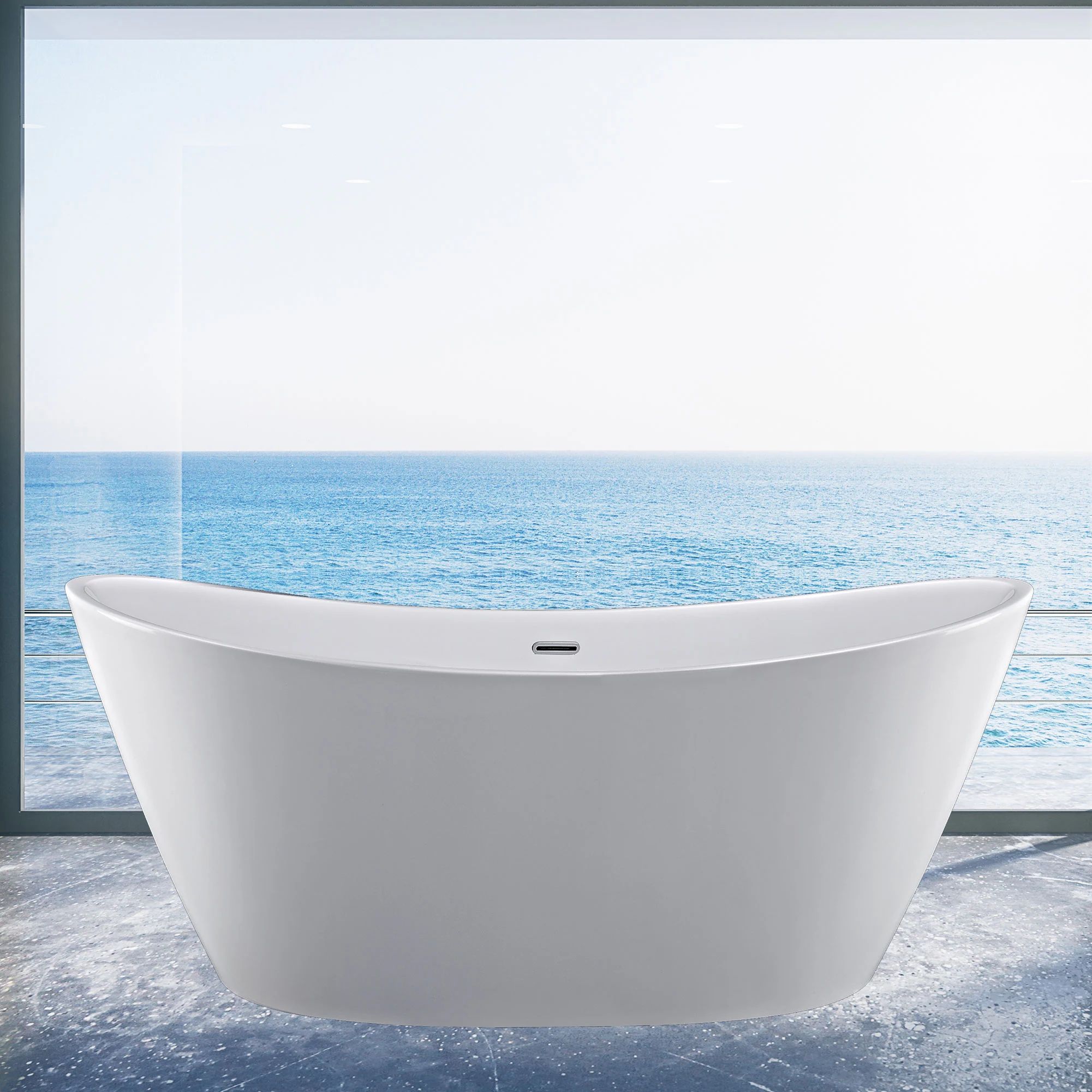Empava 69" Luxury Freestanding Bathtub Acrylic Soaking SPA Tub, Modern | Bed Bath & Beyond