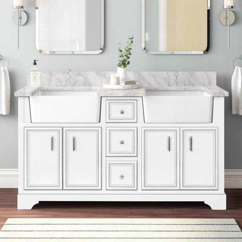 Emiliano 60'' Free-standing Double Bathroom Vanity with Vanity Top | Wayfair North America