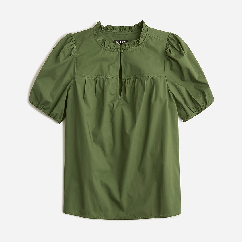 Ruffleneck short-sleeve cotton top | J. Crew US