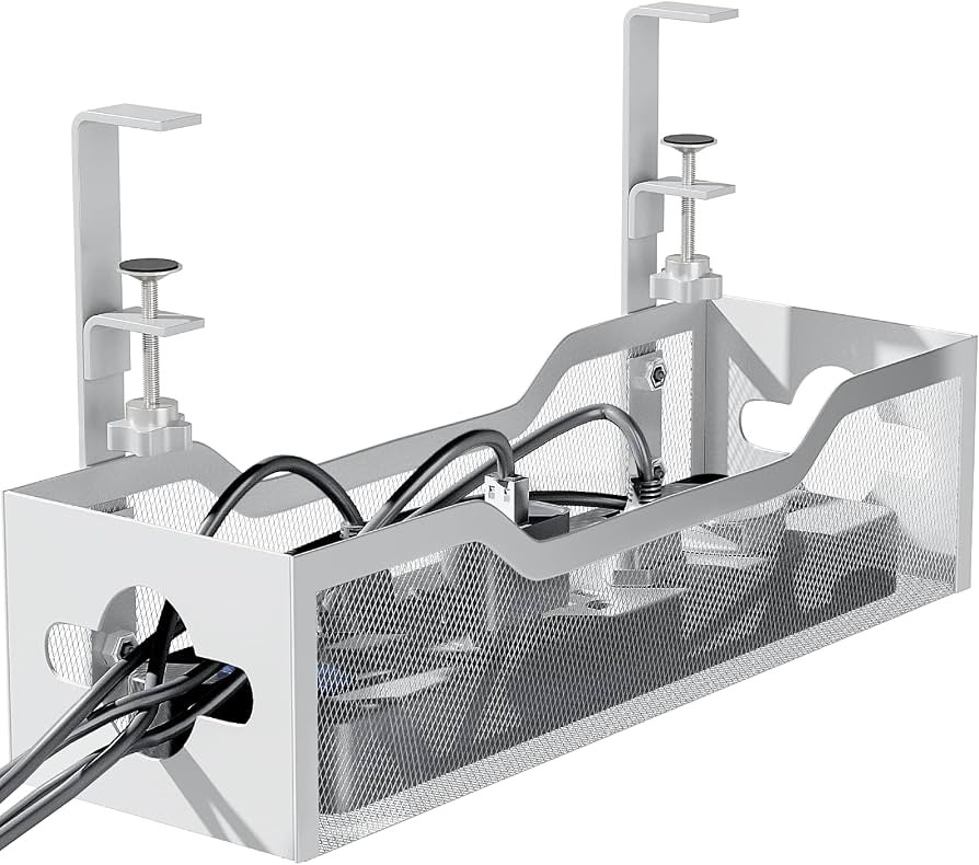 Cable Management Under Desk 13.38"- No Damage to Desk, Standing Desk Cable Organizer, Quszmd Unde... | Amazon (US)