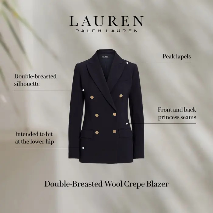 Double Breasted Stretch Wool Crepe Blazer | Nordstrom