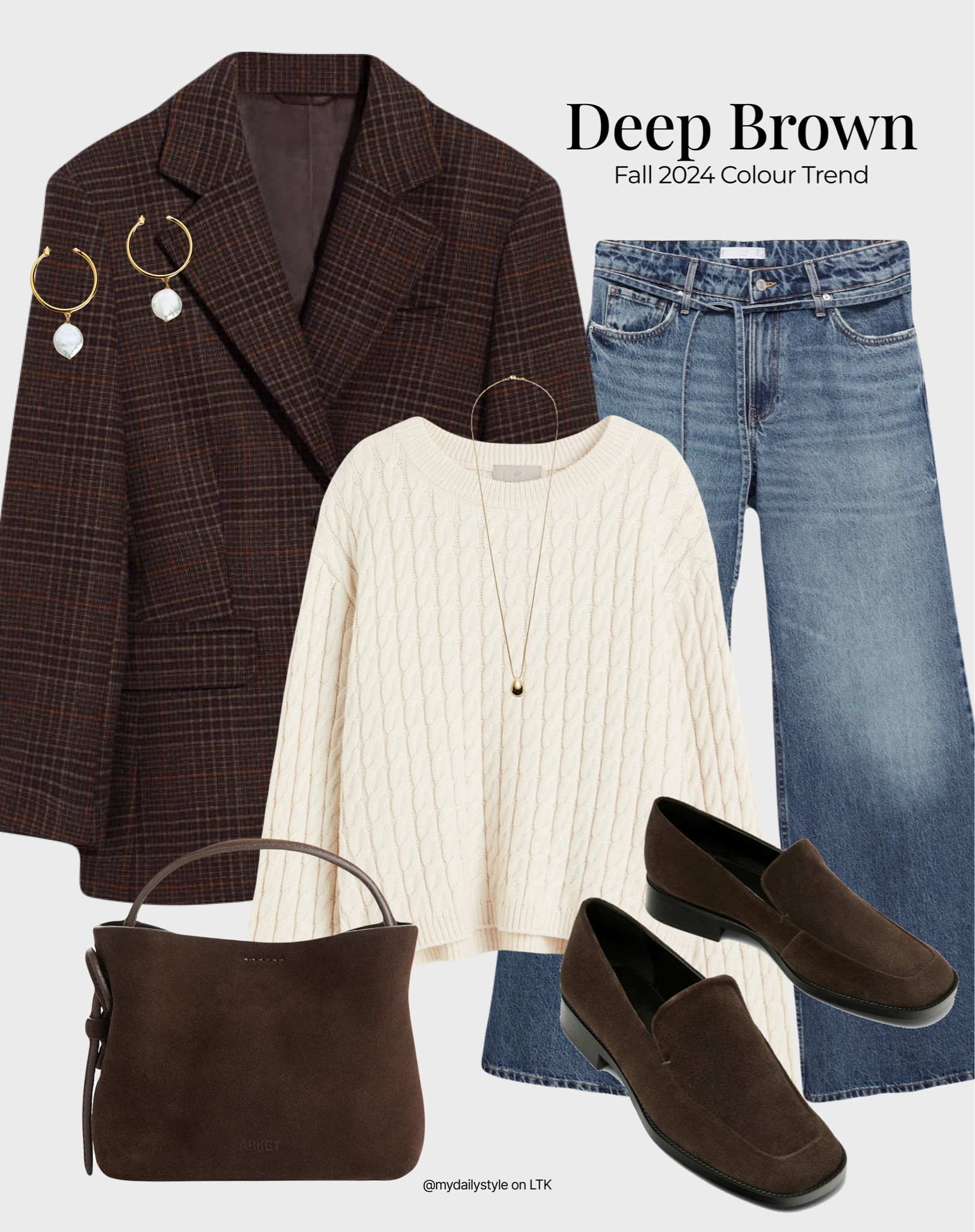 Chocolate brown is the perfect fall shade for everyone! 🖤

Styling deep brown wool blazer with beige knit sweater, wide-leg straight jeans, suede bag, & loafers.

Check out more styling ideas in my profile. 

Tags: chocolate brown, deep brown, brown shade,  fall style, pre-fall, autumn style, fall outfit, autumn outfit, fall fashion, autumn fashion, easy styling, simple everyday look, chic & basic outfit, Parisian look, casual outfit, capsule wardrobe, office look, brunch style, high street.

#LTKshoes #LTKautumn #LTKstyletip