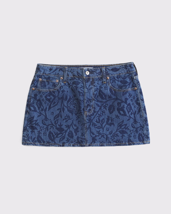Women's Curve Love Mid Rise Denim Mini Skirt | Women's Bottoms | Abercrombie.com | Abercrombie & Fitch (US)
