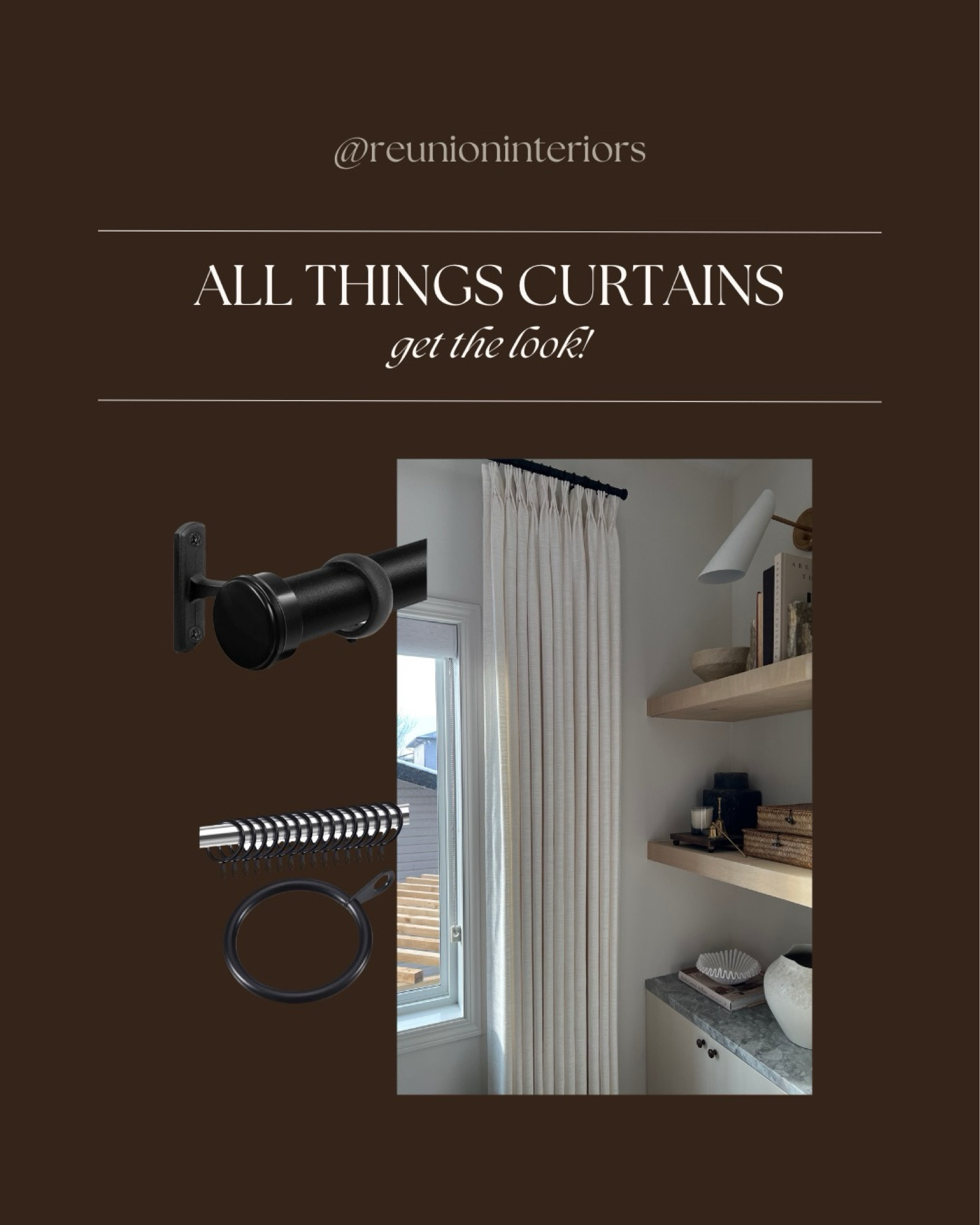 Affordable curtains & hardware 🤍 use code ‘REUNION’ for an additional 8% off! 

#LTKstyletip #LTKsalealert #LTKhome