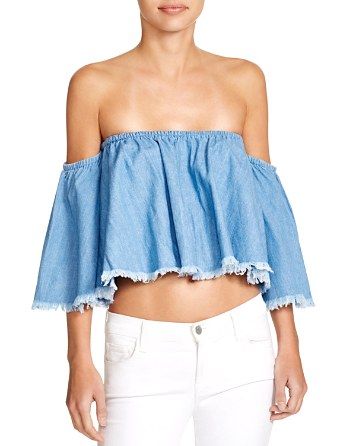 Chambray Off-The-Shoulder Top Bloomingdale's Exclusive | Bloomingdale's (US)