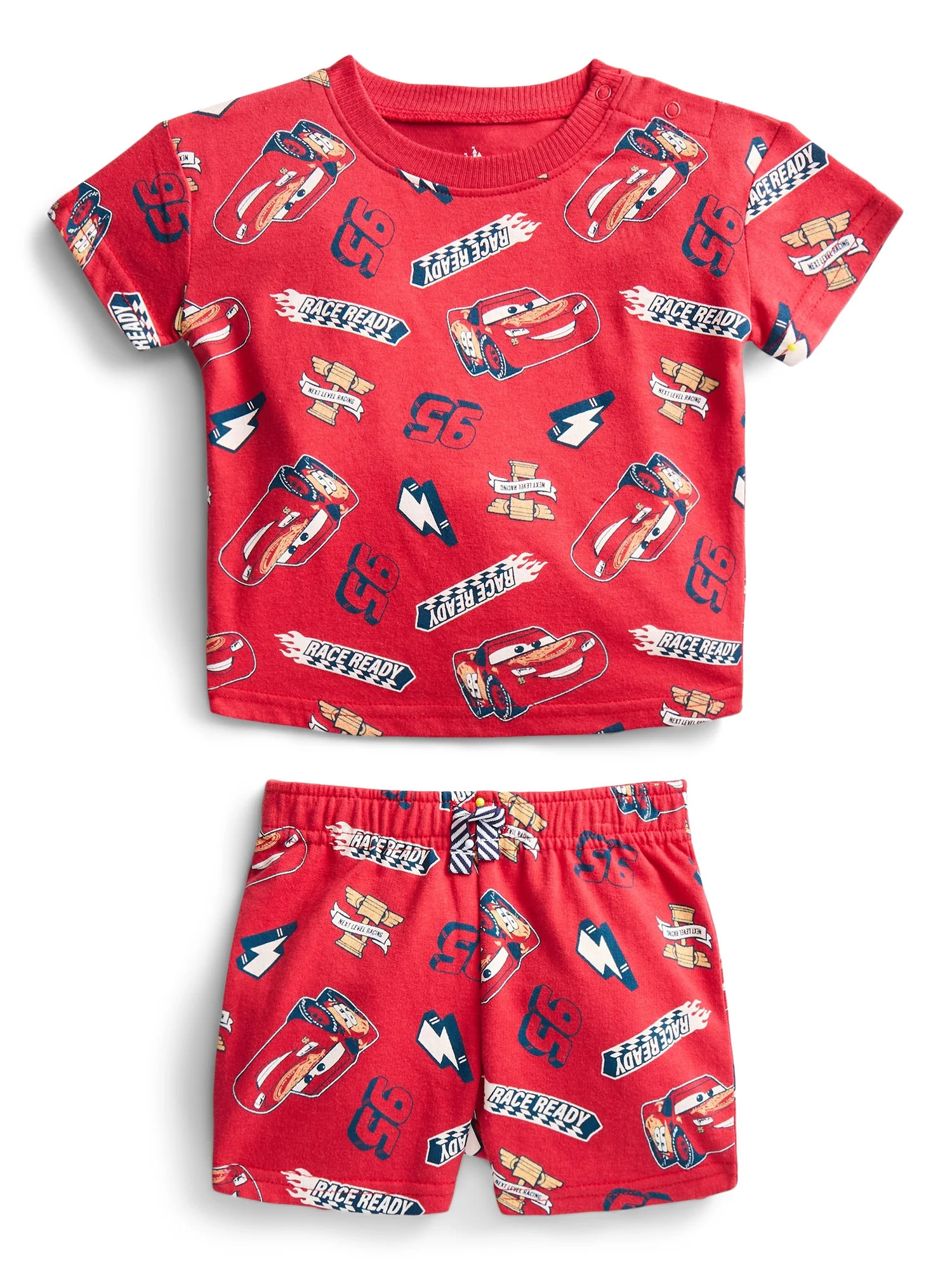 Pixar Cars Baby Boys Allover Print Short Sleeve Tee and Shorts Set, 2-Piece, Sizes 0/3M-24M - Wal... | Walmart (US)