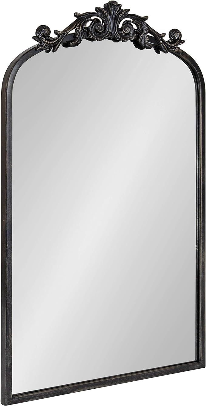 Kate and Laurel Arendahl Traditional Arch Mirror, 19 x 30.75, Antique Black, Baroque Inspired Wal... | Amazon (US)