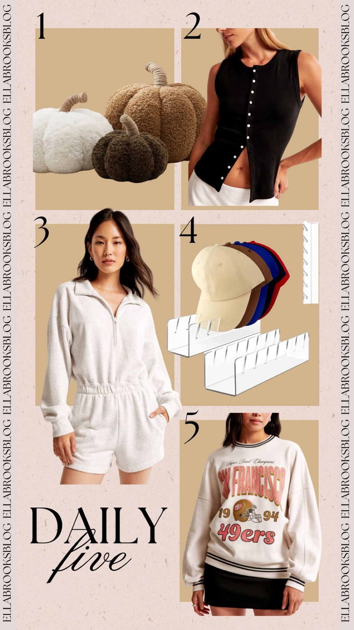 Daily 5🤍
abercrombie new arrivals, abercrombie sale finds, pre fall arrivals, nfl sweatshirt, fall home finds, amazon home

#LTKStyleTip #LTKHome #LTKSaleAlert