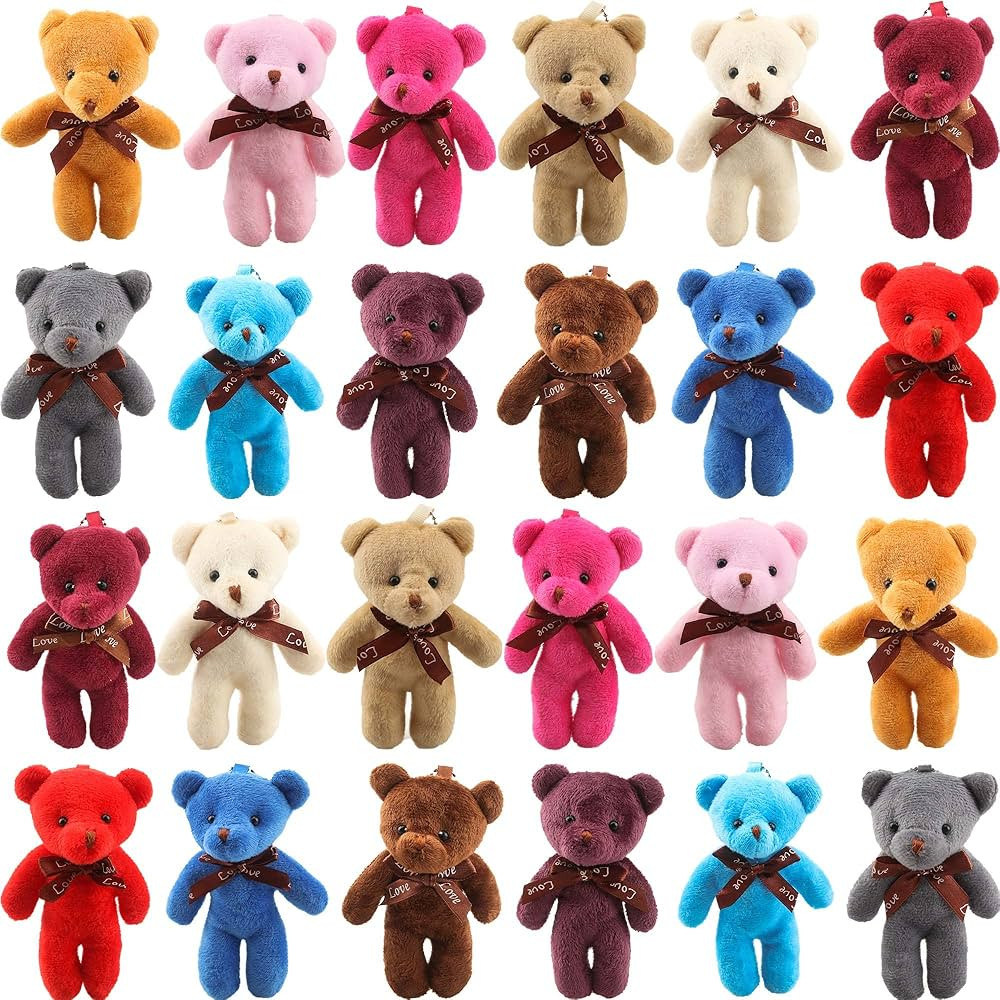36 Packs 4.7 Inch Mini Teddy Bear Toy Plush Stuffed Bear Doll for Keychain Craft DIY Accessory Bi... | Amazon (US)