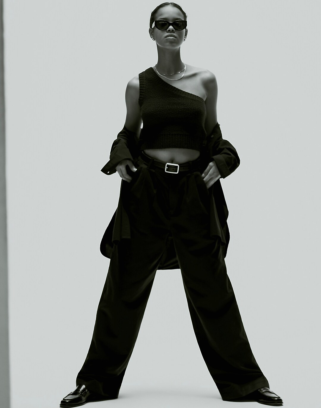 Textural-Knit One-Shoulder Sweater Tank | Madewell