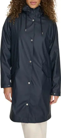 Water Resistant Hooded Long Rain Jacket | Nordstrom