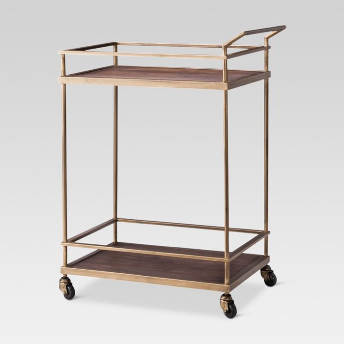 Wood & Brass Finish Bar Cart - Threshold™ | Target