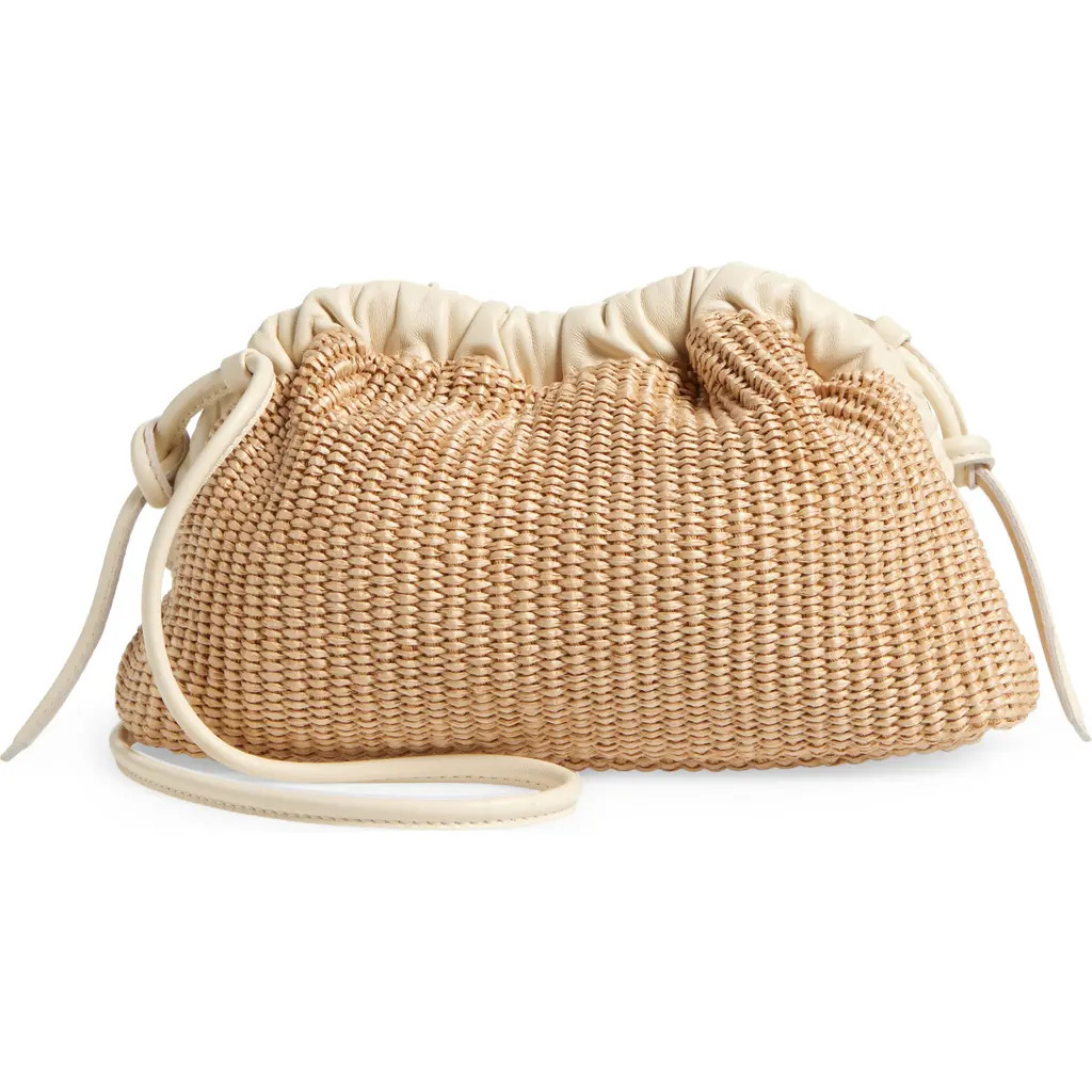 Mansur Gavriel Mini Cloud Woven Raffia Clutch in Natural/Jasmine at Nordstrom | Nordstrom