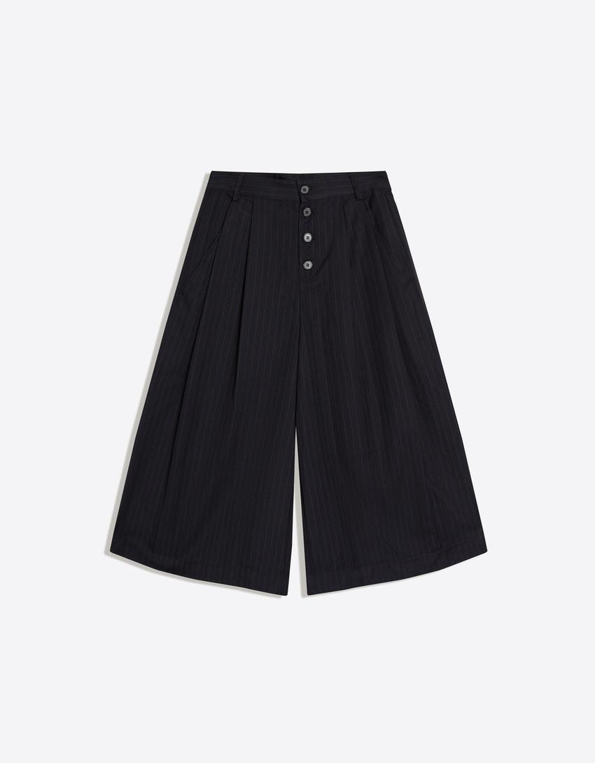 Striped culottes - Women | Bershka UK
