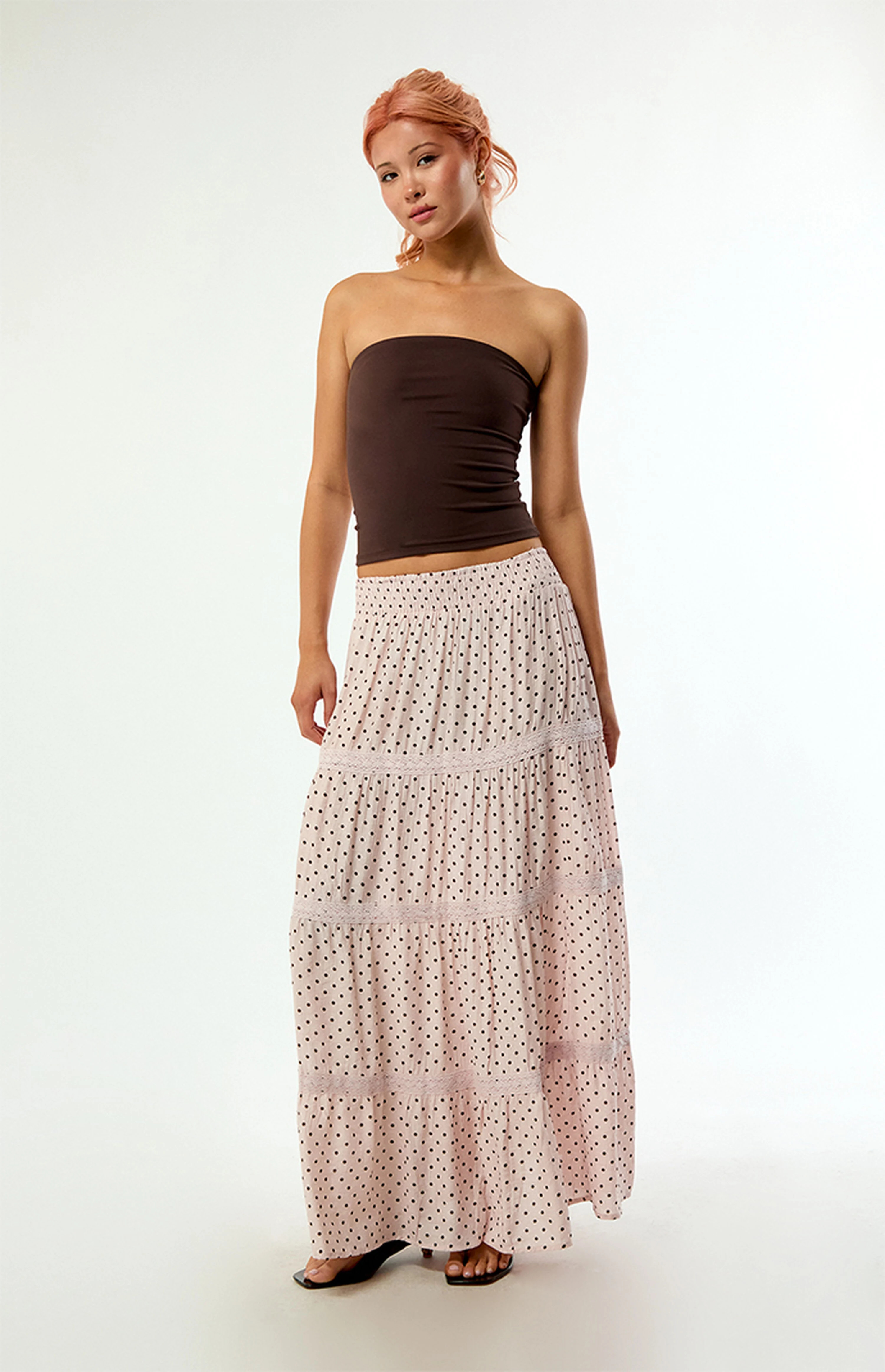 Daisy Street Polka Dot Maxi Skirt | PacSun