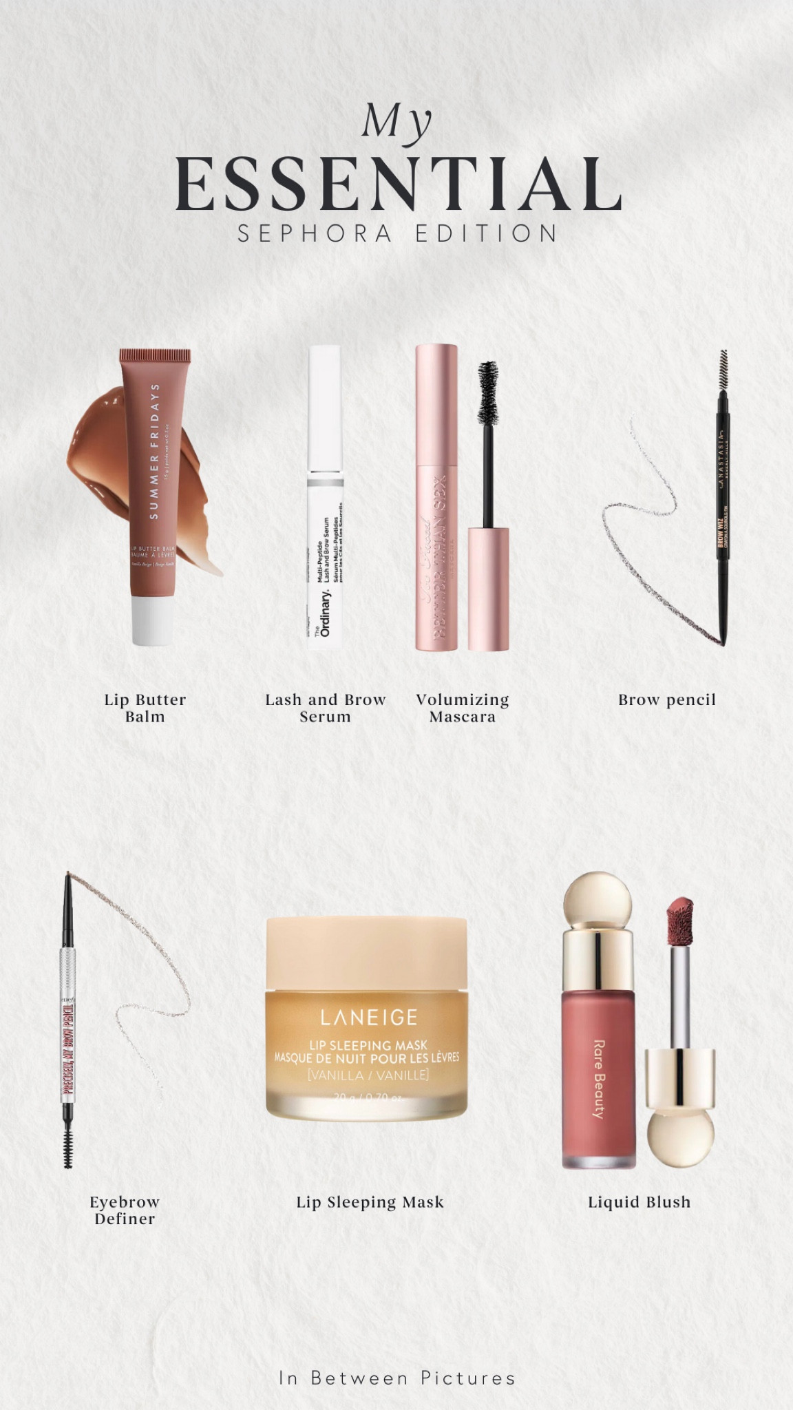 Hydrating lip products, lip care essentials, glossy lip finish, natural blush, liquid blush application, radiant makeup look, dramatic mascara, intense volume mascara, daily lash enhancement, nighttime lip care, lip masks, vitamin-infused skincare, defined brows, everyday brow pencil, precision eyebrow tool, waterproof makeup, smudge-proof brow definer, peptide lash serums, fortified brow care, essential makeup items, beginner's makeup essentials, daily makeup routine, subtle office wear makeup, beauty event essentials, makeup aficionados, beauty enthusiasts, natural makeup lovers, youthful skin look, polished and refined appearance, must-haves for makeup artists, everyday beauty staples, special occasion makeup, makeup kit must-haves, enhancing facial features, minimalist beauty approach, skin-nourishing makeup.



#LTKstyletip #LTKSeasonal #LTKtravel