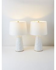 2pk 24in Textured Ceramic Table Lamps | HomeGoods